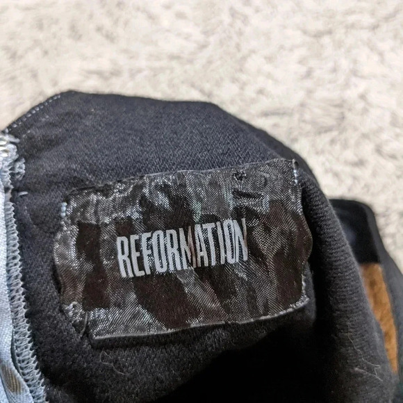 Reformation Black Denim Mini Dress Bustier Size 2 Kaia Davies Pockets - Picture 11 of 11